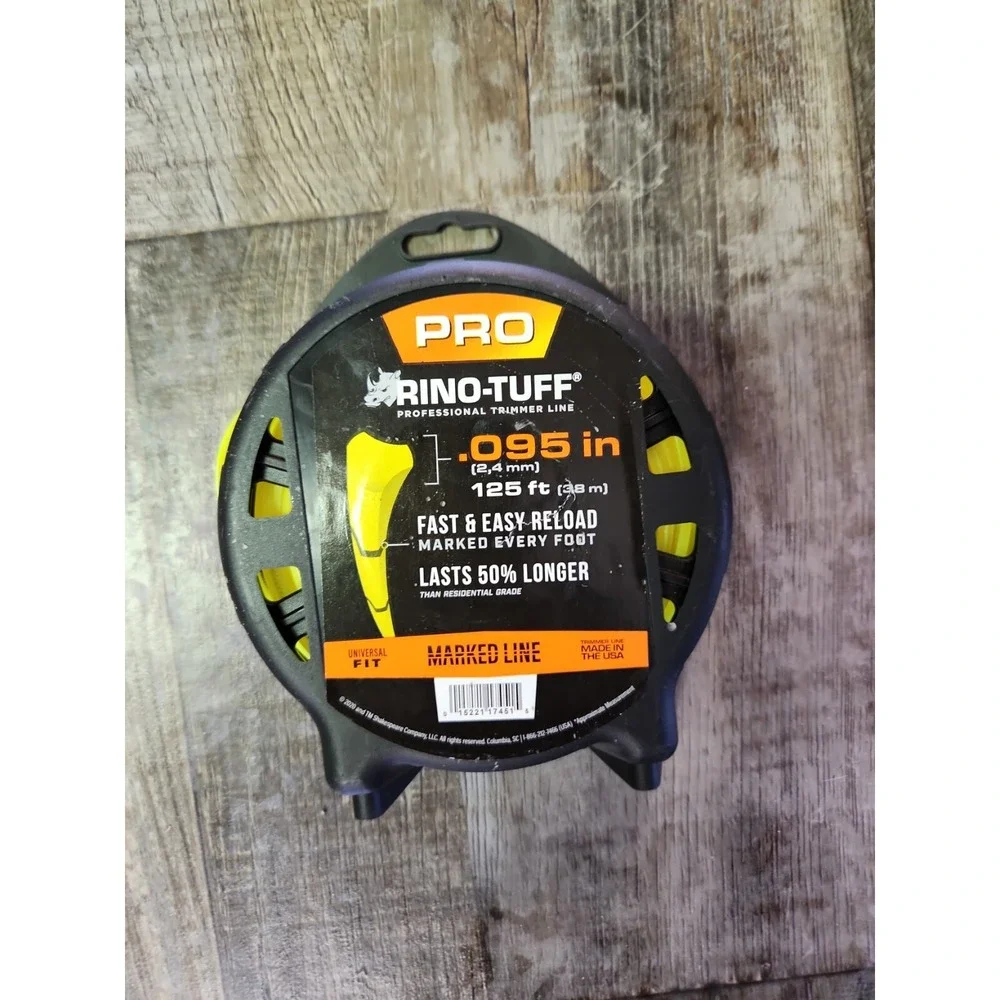 Rino-Tuff Pro Universal Fit .095 yellow Trimmer Line 125ft spool length New
